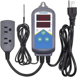 잉크버드 디지털 온도 프로브 컨트롤러 조절기 타이머 AC 110V 1200W 전용 난방 플러그 시간 스위치 파충류