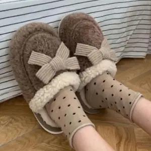 실내화 리본 양털 슬리퍼 뽀글이 방한 양털 캐릭터 거실화