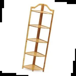 공간활용 대나무 5단 선반 내추럴 거실 조립식 코너 모서리