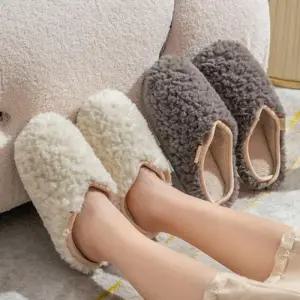 방한 퍼슬리퍼 발편한 룸슈즈 겨울 푹신한 사무실 실내화 털실내화 층간소음 남녀공용