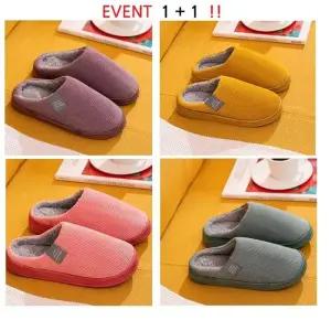 1+1캐주얼 털실내화 거실화 소음방지 it 겨울 털슬리퍼