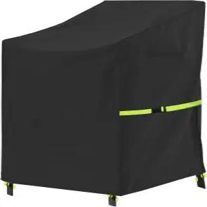 스태커블 파티오 의자 커버 - 600D 하이백 야외 방수 및 헤비 듀티 4-6인용 식탁 의자용 잔디 가구 스태킹
