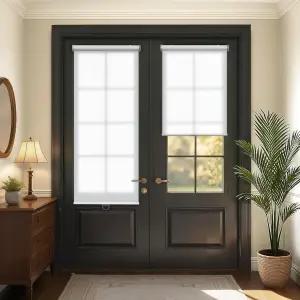 라즈블라인드 무선 프렌치 도어용 롤러 쉐이드 프라이버시를 위한 드릴 도어 블라인드 없음 라이트 필터링