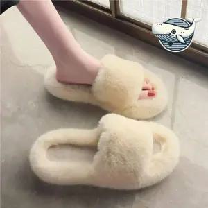 여자 거실 겨울 블로퍼 외출슬리퍼 실내용 신발 부드러운 퍼 슬리퍼 겨울 따뜻한 실내