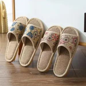 실내화 페이즐리린넨거실화 슬리퍼 층간소음방지 여름슬리 샌들 신발