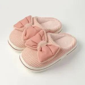 미끄럼방지 털슬리퍼 사무실 랜덤 리본 (235240mm) 슬리퍼 겨울 방한 거실화