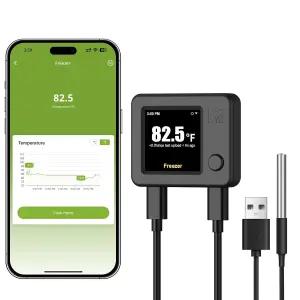 냉동실 알람 디지털 냉장고 온도 센서 이메일 및 앱 알림 2년간의 데이터 내보내기 주방용 원격 모니터