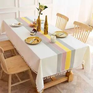 이시아르 라인컬러 사각 테이블보 식탁보 140cmx90cm