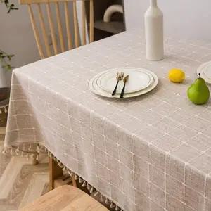 이시아르 브라운 테이블보 식탁보 덮개 140cmx90cm