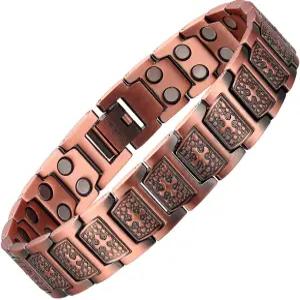 남성용 MagEnergy 구리 팔찌 초강력 자석이 있는 크로스 마그네틱 조절 가능한 링크 주얼리 박스