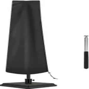 파티오 우산 커버 야외 우산용 방수 7~9피트 보호 정원 시장 파라솔 지퍼와 막대 검은색