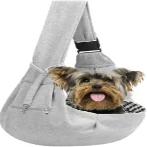 조절 가능한 반려견 캐리어 슬링 - 소형견과 고양이를 위한 핸즈프리 지퍼 지갑 포켓이 있는 강아지 여행