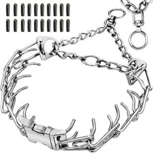 퀵 릴리스 버클이 있는 엉킴 없는 360° 회전 칼라 스테인리스 스틸 개 소형 중형 및 대형견용으로 조절