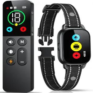 리모컨이 있는 반려견 훈련 칼라 3가지 모드 및 콘이 스마트 충격 대형 중형견을 위한 방수 전동