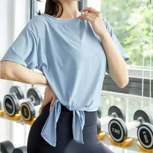 슬림핏 스판 요가 필라테스 홈트 반팔 롤링 티셔츠 여자운동복