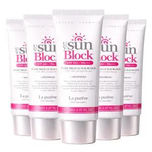 이지하우스 -91%DC 즉할쿠폰 라퓨레브 순수마일드 허브 선크림 70ml SPF50+ PA+++ 5개세트 | 무기자차 선블