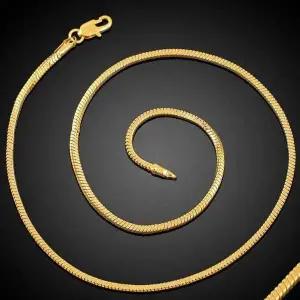 사각 스네이크 18KGP 목걸이