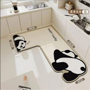 주방매트 싱크대 부엌 120x80x45cm 왼쪽 귀여운 규조토 발매트
