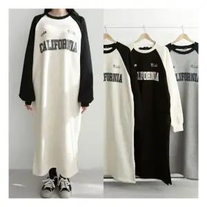 마미누리임산부 기모 캘리 나그랑원피스 레터링 빅사이즈 겨울 임부복 177051