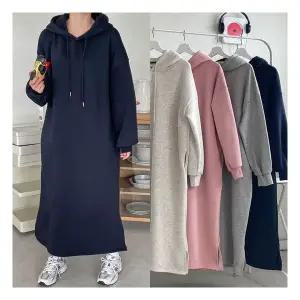 마미누리임산부 기모 오프닝 후드원피스 빅사이즈 여성 겨울 임부복 177050