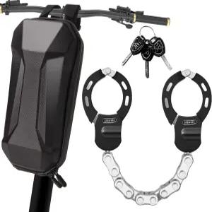 JAGASOL 전기 스쿠터 잠금장치 열쇠가 있는 헤비 듀티 방지 체인 자전거용 액세서리 자전거 오토바이 아연