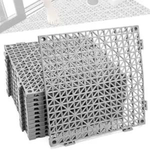 배수 데크 수영장 실외/실내용 12개 매트 모듈식 연동 쿠션 11.8인치 x 차고 바닥 타일 미끄럼 방지 고무