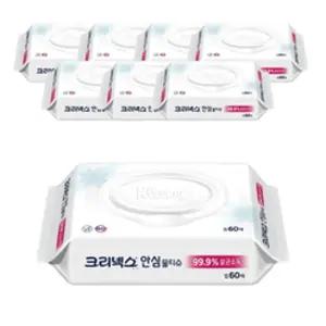 크리넥스 안심물티슈, 캡형, 60매, 8입, 1개