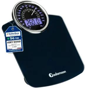 아담슨 하이브리드 2-in-1 최대 400파운드의 체중을 위한 아날로그 및 디지털 체중계 - 두꺼운 강화 유리