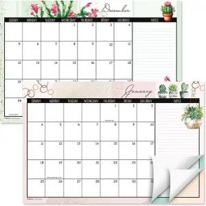 현재 2026-2027 식물 책상 달력 패드 11인치 x 16-1/4인치 크기 주방 및 사무실용 대형 24개월 서점 품질
