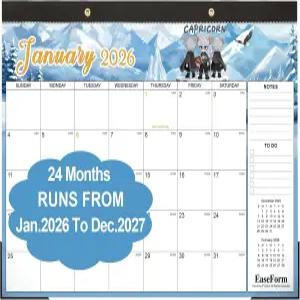 EasyForm 24개월 데스크 캘린더 2026-2027 2026년 1월부터 2027년 12월까지 운영되며 대형 17 x12