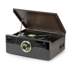 CD 및 카세트가 있는 올인원 레코드 플레이어, 내장 스피커가 3단 속도 블루투스 턴테이블, USB 녹음