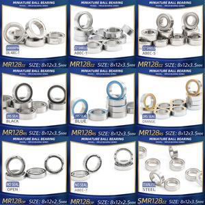FUSHI MR128 베어링 8x12x3.5mm 10Pcs  산업용 호환모터 용 호환스테인레스 스틸 ZZ/RS/OPEN 고속 부식 방