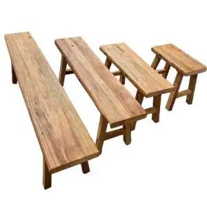 원목 벤치 긴의자 60x26x45cm 고재 느릅 빈티지 스툴 나무