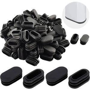 12PC 타원형 직사각형 튜브 삽입 파이프 테이블 플러그 광장 엔드 의자 가구 다리 플라스틱