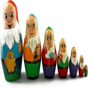 마트료쉬카 러시아 둥지 인형 바부쉬카 아름다운 난쟁이 일곱 세트 7개 핸드 페인팅 수제 기념품 선물