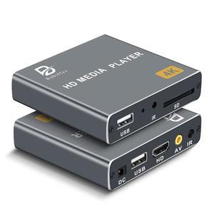 4K 디지털 미디어 플레이어, HDMI /AV 출력이 있는 TV MP4 비디오 USB 드라이브 /SD 카드용 사이니지 미니 HD H.265 /HEVC, 루핑, 자동 재생, 그레이