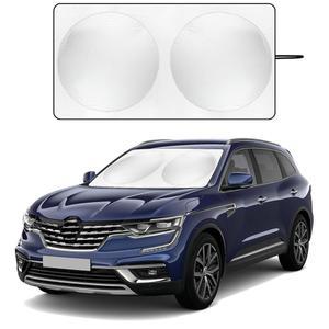 SUV용 수납 파우치가 있는 시아푸피 윈드실드 선쉐이드, 전면 창문용 내구성 190T 폴리에스터 휴대용 자동차 액세서리, 스탠다드(63인치 x 34인치)