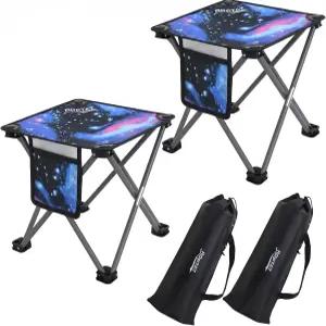 캠핑 낚시 하이킹 가드닝 야외 산책 배낭 여행 및 캐리백이 있는 해변용 롯팻 2팩 의자 휴대용 접이식