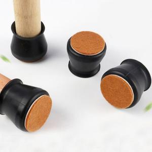 16PCS 검은 실리콘 침묵 보호기 방수 가구 패드 긁힘 미끄럼 바닥 나무 다리 펠트 의자 피트 방지