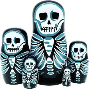 로벨로 해골 둥지 인형 - 귀여운 동물 마트료쉬카 크리스마스 장식 할로윈 소원 선물