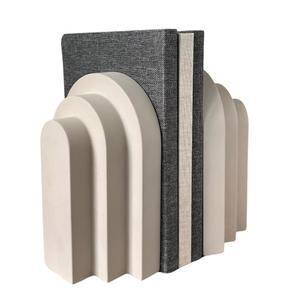 OKAOA 콘크리트 헤비 북엔드 장식 - 북을 위한 선반을 듀티 모던