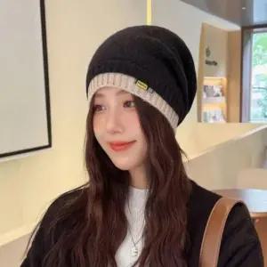 니트비니 모자 레이어드 귀마개 겨울