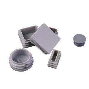 10PCS 회색 내부 철강 튜브 의자 다리 먼지 마개 테이블 플라스틱 블랭킹 사각형 플러그 가구 커버 엔드 보호대 파이프