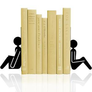 TYLCC 북엔드 메탈 북엔드, 책장용 추상 리더 장식 데스크 홈 오피스 학교 책장 장식용 책 정리함, 블랙 - 1쌍