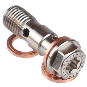 CNC 304 스테인레스 스틸 바이크 오토바이 브레이크 오일 호스 라인 듀얼 밴조 볼트 M10 x 1.25 피치