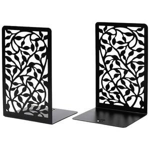 CNK 책꽂이 - 홈 오피스 헤비 북, 선반 스토퍼, 장식용 블랙 인피니트 잎북 2종 세트