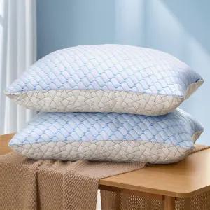 Bafode 메모리 폼 베개 표준 사이즈 세트 2개 쿨링 베드 2팩 파쇄 20x26