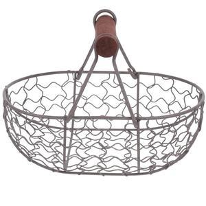 DOITOOL 팜하우스 와이어 바스켓, 손잡이가 달린 신선한 계란 수집용, 레트로 보관 바구니, 금속 수집 바구니 빵 조리대 주방 정리용 부활절 홀더