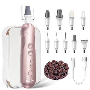 매니큐어 페디큐어 키트, 케이스 포함, 노인 두꺼운 발톱용 전문 네일 그라인더, 무선 전기 파일, 발 굳은살 제거기용 5가지 속도 도구, 여성용 드릴 손 관리
