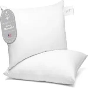 디지털 데코 100 면 고급 호텔 베개 표준 사이즈 세트 2개 수면을 위한 쿨링 다운 대체 침대 측면 및 허리